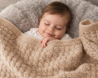 Easy Chunky Baby Blanket Crochet Pattern Beginner Friendly Cozy Gift DIY
