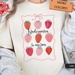 Kindergarten Teacher Shirt - Kindergarten Is My Jam Tee, Kinder Crew, Kinder Squad Gift, Funny Teacher Shirt for Kindergarten Team