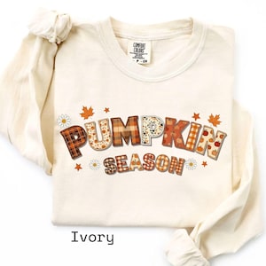 Comfort Colors® Pumpkin Season Long Sleeve Shirt | Fall Thanksgiving Top | Autumn Graphic Tee