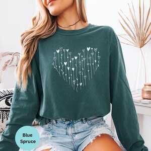 Comfort Colors® Hearts Long Sleeve T-Shirt, Love Valentines Day Shirt, Loved Ones Gifts image 4