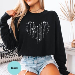 Comfort Colors® Hearts Long Sleeve T-Shirt, Love Valentines Day Shirt, Loved Ones Gifts image 9