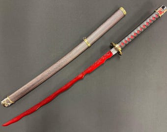 Rivers of Blood Katana Replica, Elden Ring Samurai Sword, Metal Katana for Cosplay & Display, Gamer Gift, Fantasy Sword, Fast US Shipping