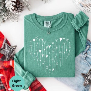 Comfort Colors® Hearts Long Sleeve T-Shirt, Love Valentines Day Shirt, Loved Ones Gifts image 2