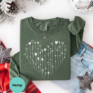 Comfort Colors® Hearts Long Sleeve T-Shirt, Love Valentines Day Shirt, Loved Ones Gifts image 3