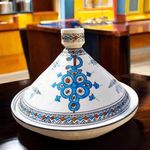 Handmade Moroccan Ceramic tagine- traditional pottery serving dish handcrafted - Moroccan Tagine-Moroccan Serving Plate -ArtsFez