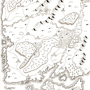 A3, cartes fantastiques, personnalisées, faites sur mesure, dessinées à la main, cartes, illustrées, cartographie, cadeau unique