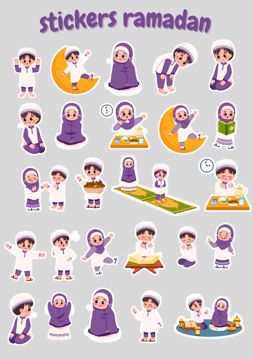 Sticker Infaq Ramadan Ramadan Stickers PNG and PDF, Islamic Planner Stickers for Eid, Cute ...