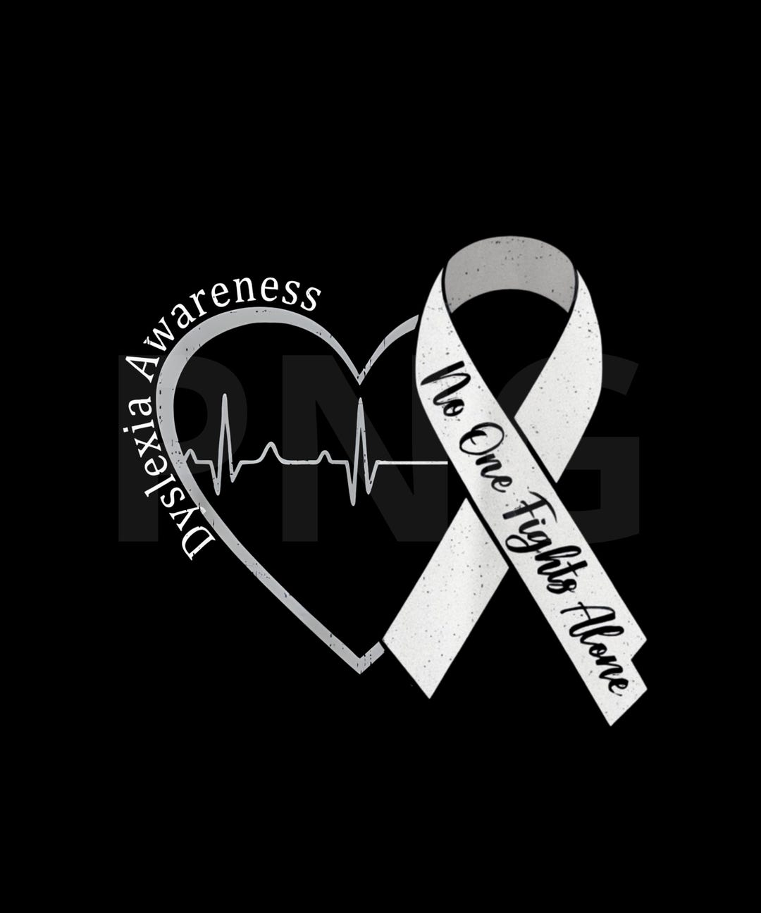 Dyslexia Awareness Ribbon Heart – No One Fights Alone Support Design - Etsy
