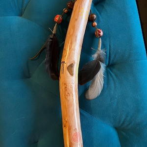 Cedar Meditation Stick: Jasper Inset, Feather Accents