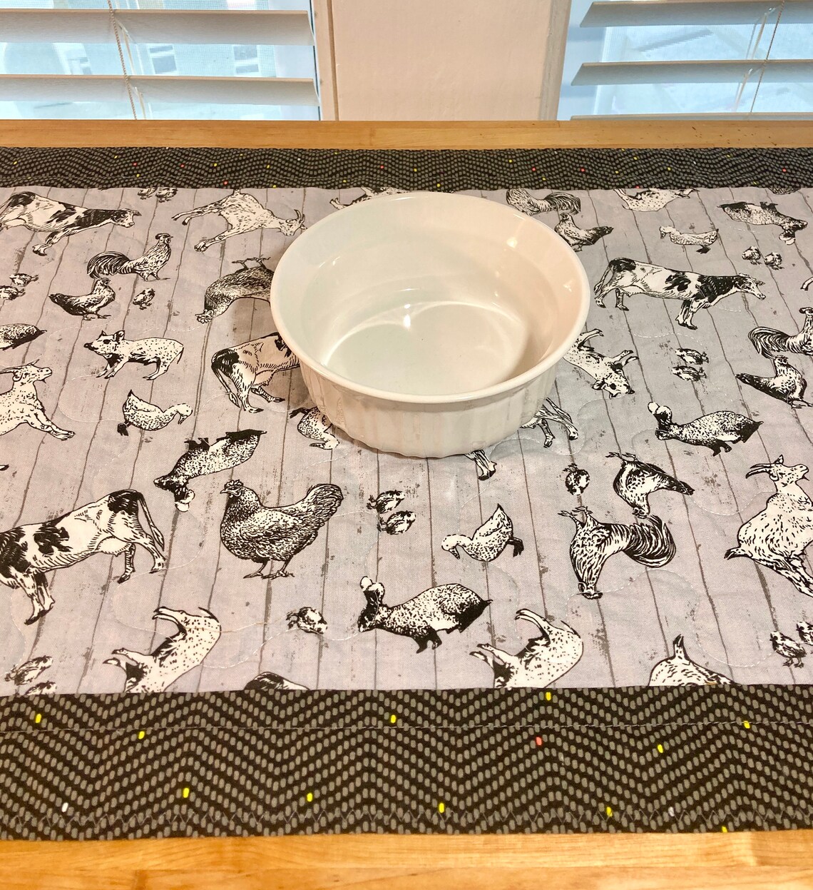 Quilted Table Runner Farmhouse Runner Table Topper Cows Etsy