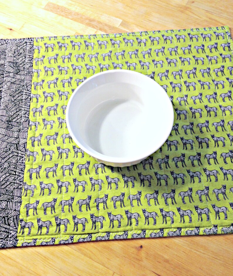 Quilted Placemats Fabric Placemats Zebras Zebra Decor Etsy