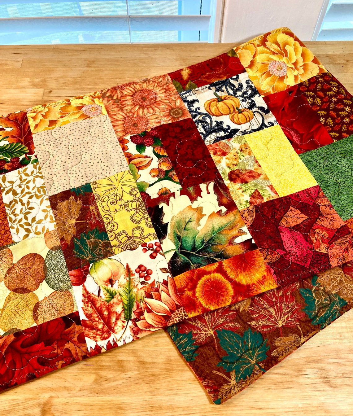 Autumn Table Runner Fall Table Runner Quilted Patchwork Etsy