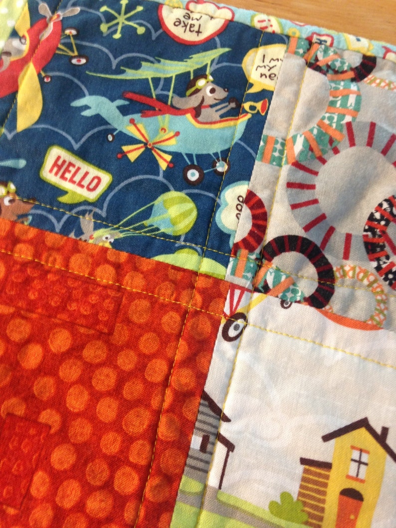 Baby Boy Quilt Patchwork Quilt Stroller Quilt Play Mat Etsy