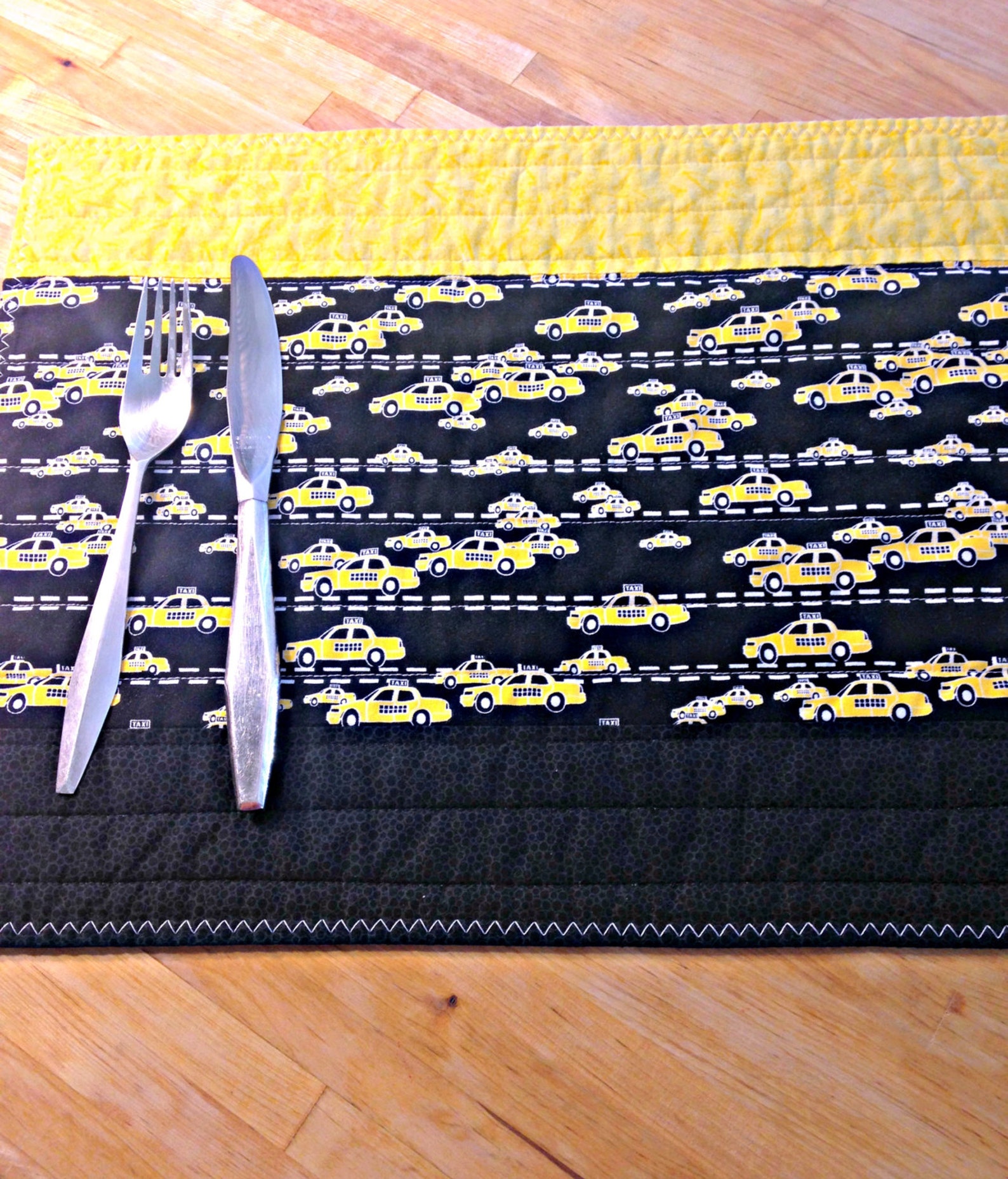 Quilted Placemats Fabric Placemat Yellow and Black Etsy