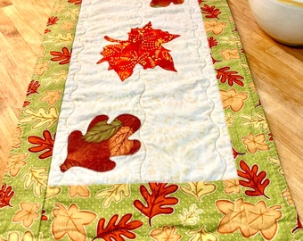 Autumn Table Runner, Fall Table Runner, Quilted Table Runner, Thanksgiving Runner, Fall Table Topper, Autumn Leaves, Applique, Fall Decor
