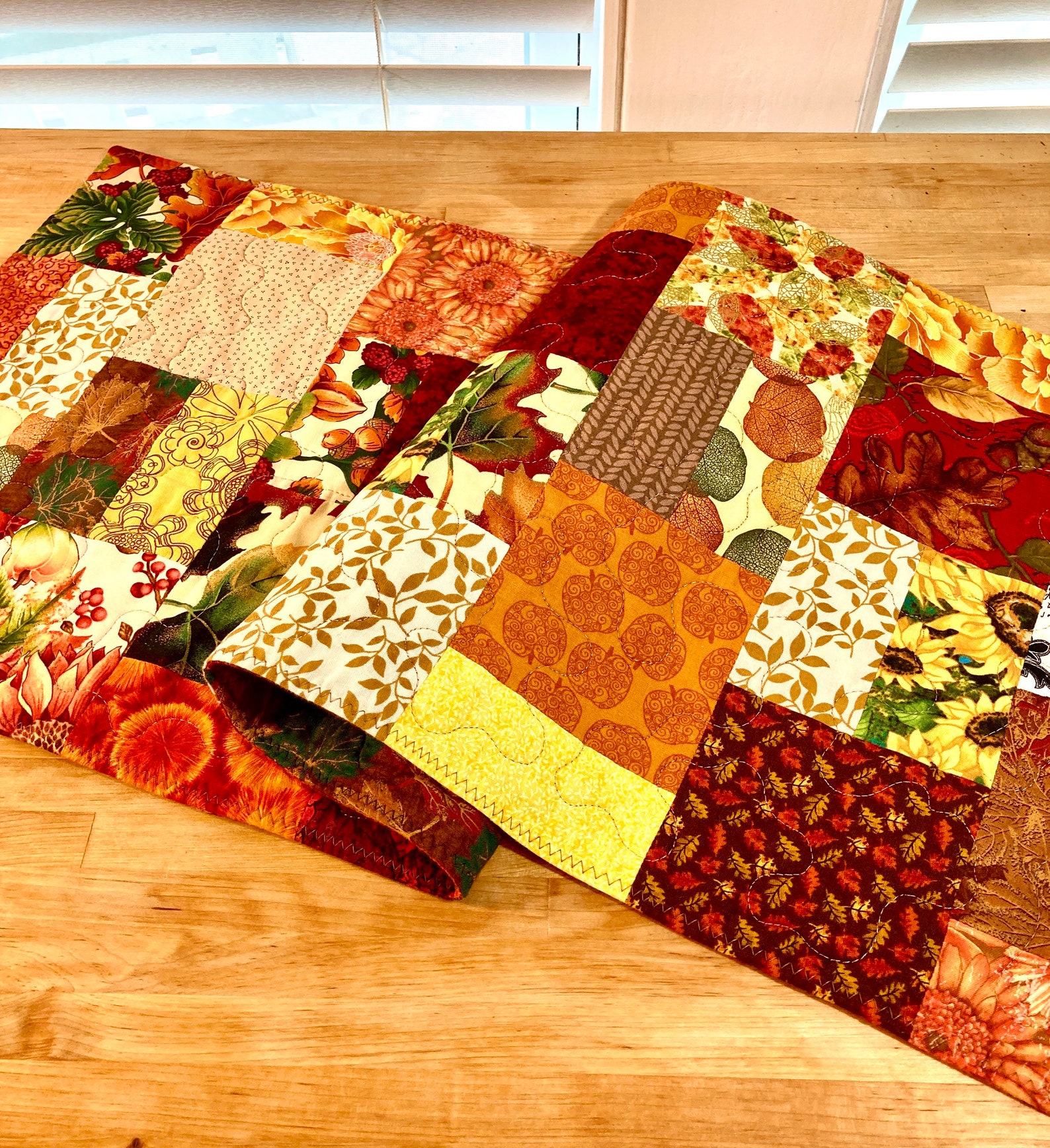 Autumn Table Runner Fall Table Runner Quilted Patchwork Etsy
