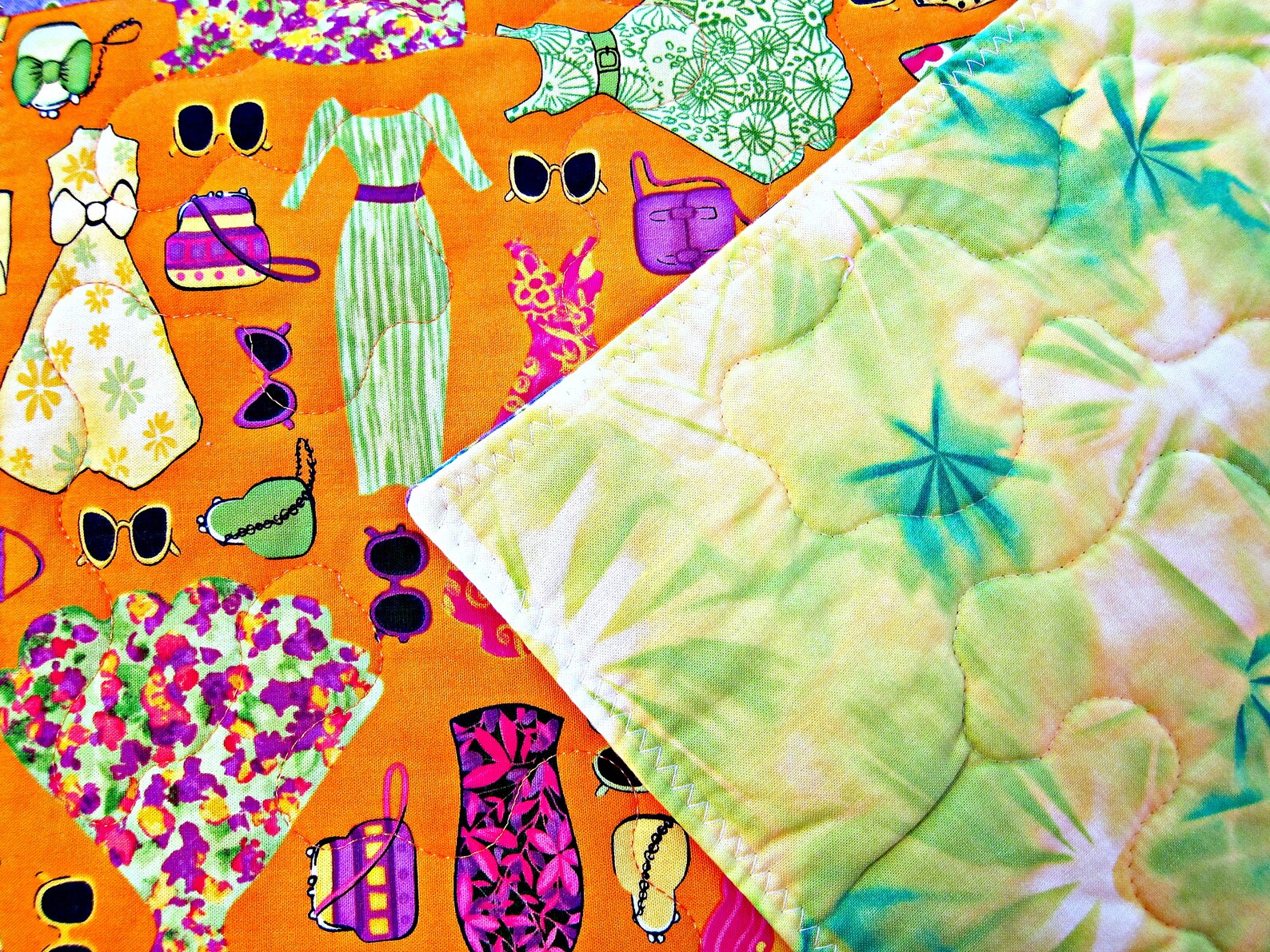 4 Quilted Placemats Fabric Placemats Fashionista Gift Etsy