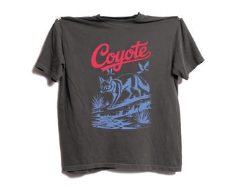 Vintage Desert Coyote Graphic Tee, Comfort Colors Shirt