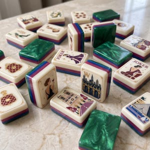 Parisian Reverie American Mahjong Tiles, 160pcs 4-Layer Set