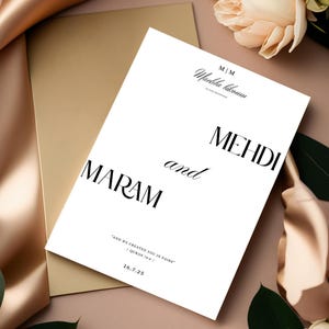 Minimalist Arabic Wedding Welcome Table Card Invite Quran Verse Islamic Nikkah Editable Canva Digital Download Template