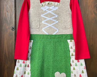 4T sparkle Christmas tree dirndl