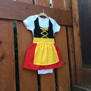 Baby, Toddler, Young Girl sized dirndl in German colors (Oktoberfest dirndl)