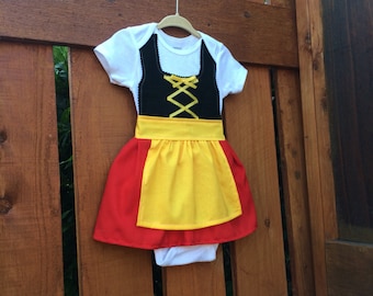 Baby, Toddler, Young Girl sized dirndl in German colors (Oktoberfest dirndl)