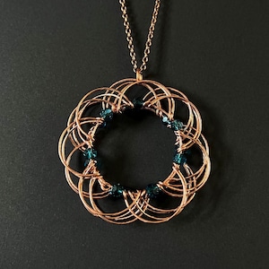 Mandala Necklace Handmade Piano Wire Jewelry Flower Pendant Fidget Jewelry Gift for Her Music Lover Piano Teacher Gift