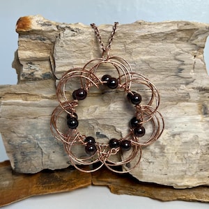 Piano Wire Fidget Necklace, Flower Necklace, Mandala Pendant, Music Jewelry, Unique Gift for Piano Lovers