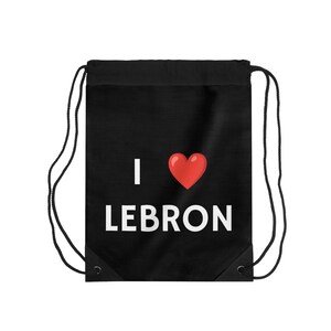 I Heart LeBron Drawstring Bag, Sports Backpack, Gym Bag, Gift for Basketball Fans, Casual Tote, LeBron James Merchandise