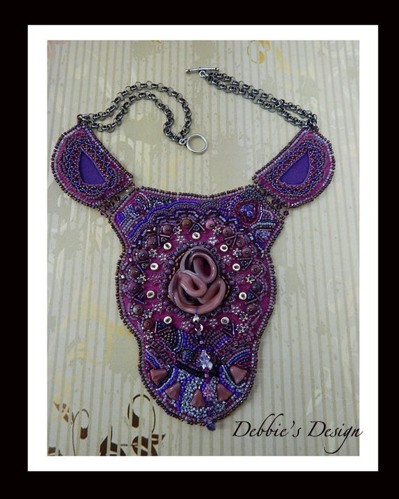 Women's Hand Beaded Bib Necklace222 Beadwork Beaded Etsy