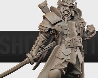 Shogunate Lt. | Bite the Bullet | Ashen Armies | Trench Crusade | 32mm | Miniatures | Grimdark | Wargaming | Resin Printing
