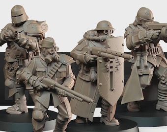Crusader Infantry | Bite the Bullet | Ashen Armies | 32mm Scale | Miniatures | Tabletop | Wargaming | Grimdark | Resin Printing