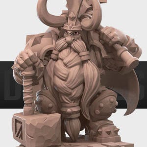 Dwarf | Warrior | Bite the Bullet | DnD | Pathfinder | 35mm Scale | Tabletop Miniatures | Resin Printing