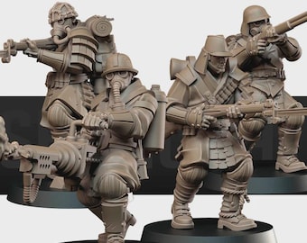 Shogunate Troops | Bite the Bullet | Ashen Armies | 32mm Scale | Miniatures | Tabletop | Wargaming | Grimdark | Resin Printing