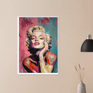 Marilyn Monroe Abstract Vintage Framed Poster - Sage & Rose Gold Wall Art - Retro Hollywood Glam Decor - Unique Gift