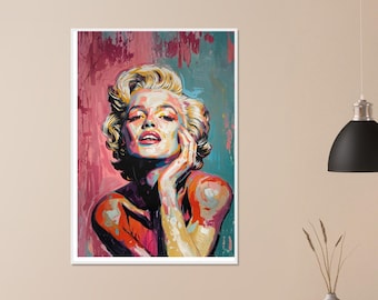 Marilyn Monroe Abstract Sage Rose – Vintage Hollywood Glamour – Framed Wall Decor – Timeless Gift