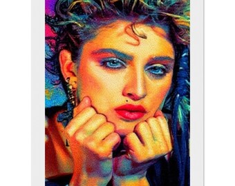 Madonna Lucky Star Era Poster – 80s Retro Glamour – Framed Wall Decor – Pop Culture Gift