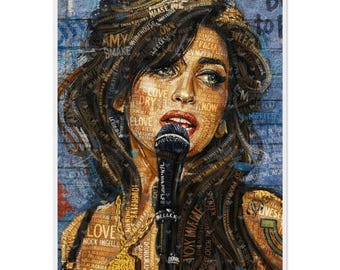Amy Winehouse Framed Poster - Vintage Music Wall Art Gift for Fans Ready to Hang Print Decor