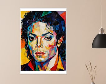 Michael Jackson Colorful Pop-Art Poster – Loud Cool Happy – Framed Wall Decor – MJ Fan Gift