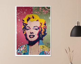 Marilyn Monroe Abstract Pop Art Poster – Candy Colored Art Print – Framed Wall Decor – Modern Gift