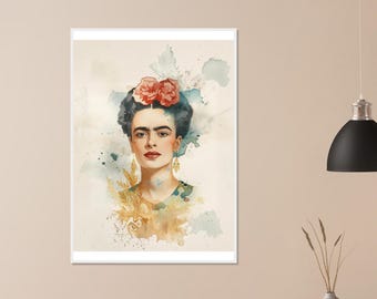 Frida Kahlo Shabby Chic Poster – Vintage Joy of Life – Framed Wall Decor – Enchanting Gift