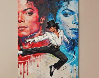 Michael Jackson Graffiti Poster – Street Art Style – King of Pop Art Print – Colorful Wall Decor