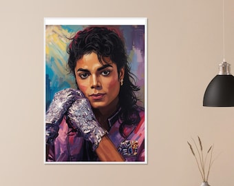 Michael Jackson Glitter Glove Poster – Pop Art King of Pop – Framed Wall Decor – MJ Fan Gift