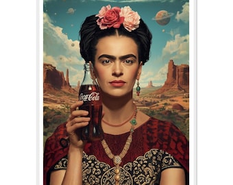 Frida Kahlo Amazon Jungle Poster – Cola Rainforest Art – Framed Wall Art for Living Room – Bold Boho Decor Gift