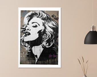 Madonna Black White Poster – Side Profile Queen of Pop – Framed Icon Wall Decor – Cool Birthday Gift