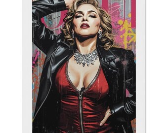 Madonna Graffiti Pop Art Poster – Modern Wall Decor – Cult Status Gift – Framed Art