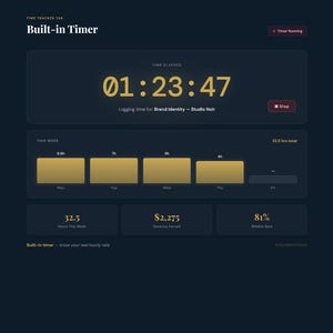 Freelancer Business Dashboard | Client CRM Project Tracker Time Tracker Invoice Log | All-in-One | Instant Download image 4