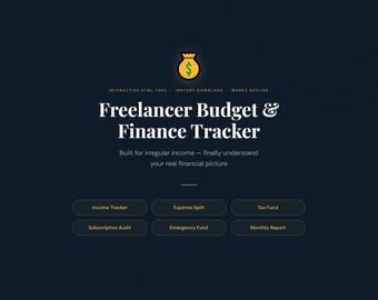 Freelancer Budget Tracker | Irregular Income Planner (Instant Download)