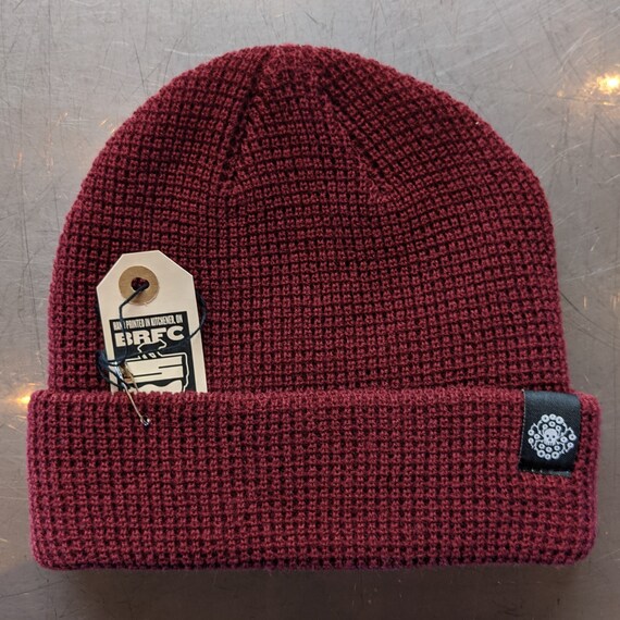 Maroon Don't Die Today waffle knit toque beanie | Etsy